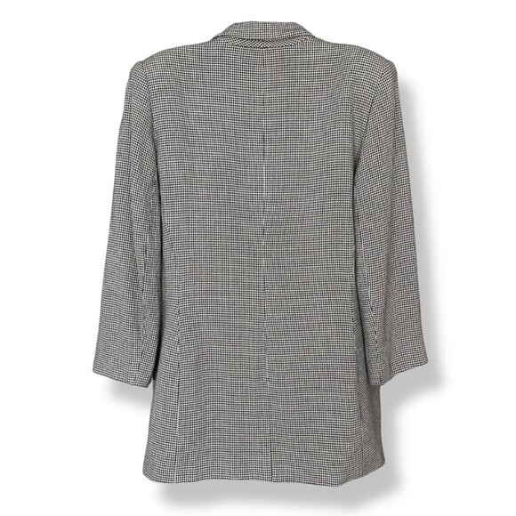 Vintage Paul Stanley Blazer Jacket Women Black White Single Button‎ Boxy Office - Picture 2 of 16